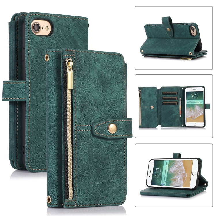 Dream 9-Card Wallet Zipper Bag Leather Phone Case, For iPhone XS Max, For iPhone SE 2022 / 2020 / 7 / 8, For iPhone 7 Plus / 8 Plus