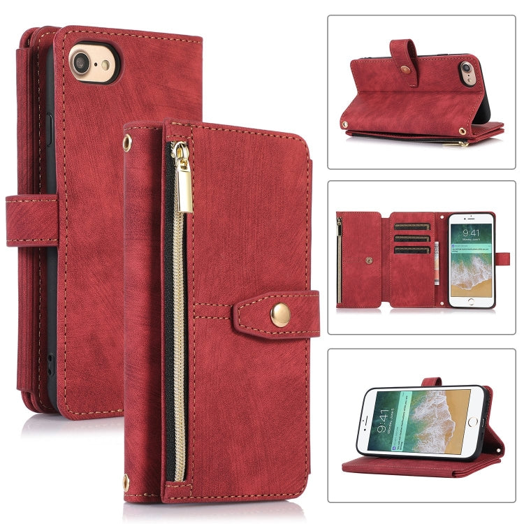 Dream 9-Card Wallet Zipper Bag Leather Phone Case, For iPhone XS Max, For iPhone SE 2022 / 2020 / 7 / 8, For iPhone 7 Plus / 8 Plus