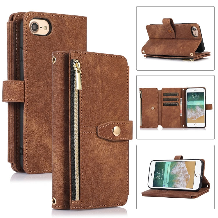 Dream 9-Card Wallet Zipper Bag Leather Phone Case, For iPhone XS Max, For iPhone SE 2022 / 2020 / 7 / 8, For iPhone 7 Plus / 8 Plus