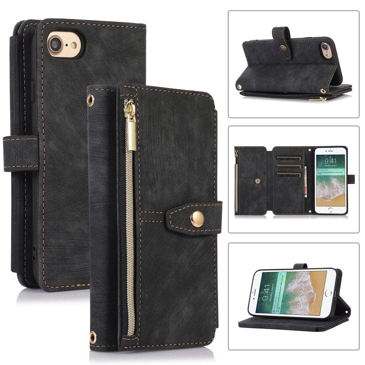 Dream 9-Card Wallet Zipper Bag Leather Phone Case, For iPhone XS Max, For iPhone SE 2022 / 2020 / 7 / 8, For iPhone 7 Plus / 8 Plus