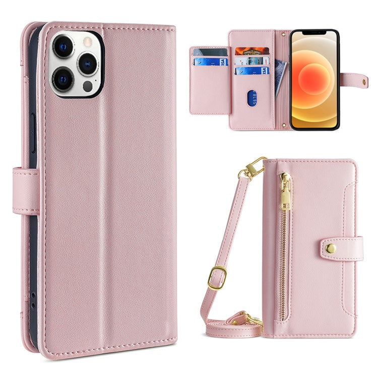 جراب هاتف جلدي بسحاب متقاطع من نسيج الأغنام، مناسب لهاتف iPhone 12 mini وiPhone 12 / 12 Pro وiPhone 12 Pro Max