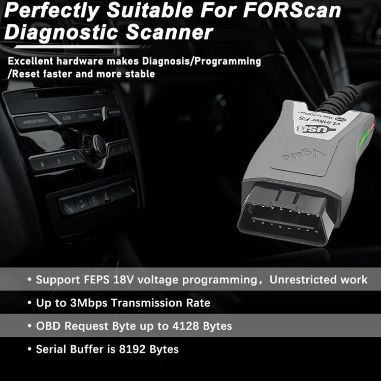Vgate Vlinker FS ELM327 USB OBD2 Car Diagnostic Tool, Vlinker FS