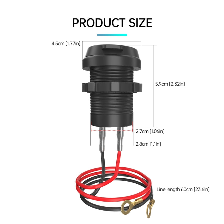 شاحن سيارة ZH-1786A2 بمنفذي USB-A وType-C QC3.0، طول الكابل: 60 سم، ZH-1786A2