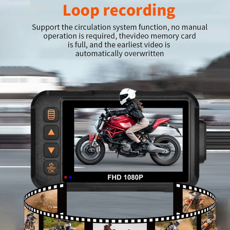SE60 3.0 inch 1080P Waterproof HD Motorcycle DVR, Support TF Card / Cycling Video / Parking Monitoring, SE60