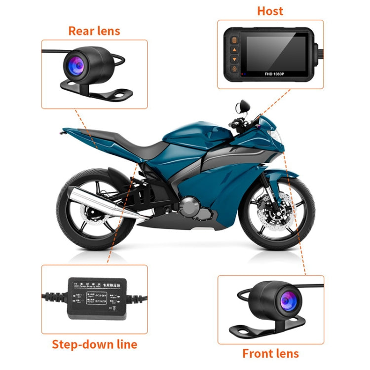 SE60 3.0 inch 1080P Waterproof HD Motorcycle DVR, Support TF Card / Cycling Video / Parking Monitoring, SE60