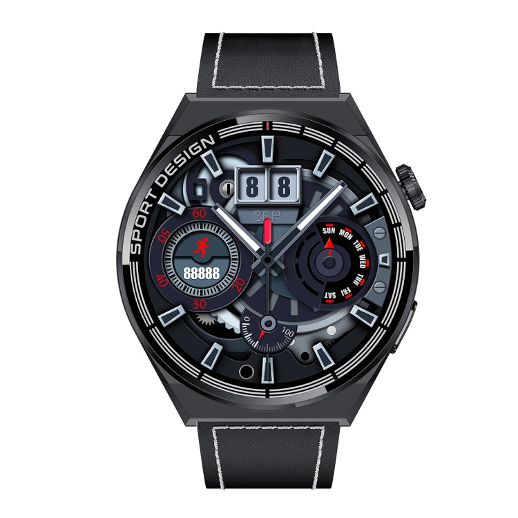 HDT 3 Max 1.6 inch Leather Band IP67 Waterproof Smart Watch Support Bluetooth Call / NFC