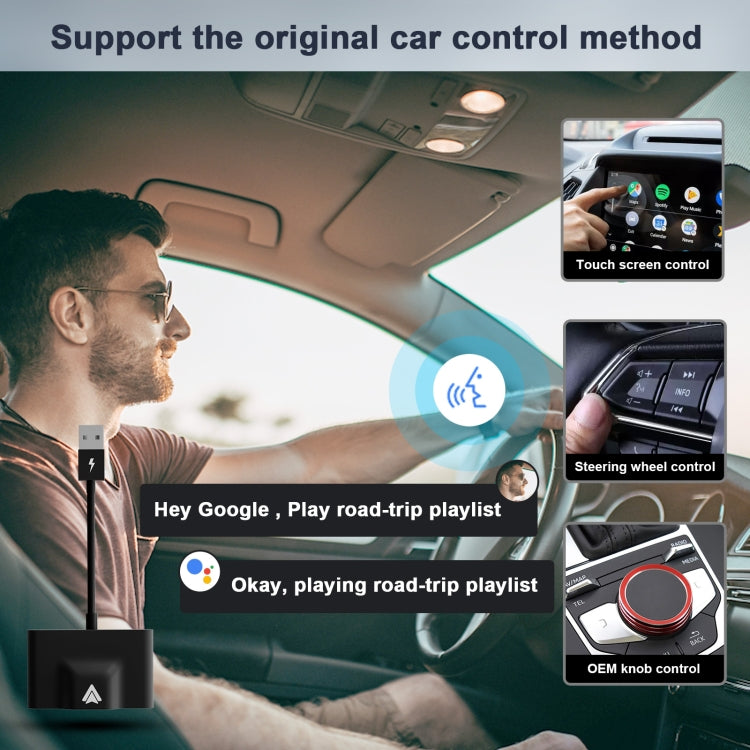 THT-020-3+ USB + USB-C / Type-C Wired to Wireless Carplay Adapter for Android Smartphone, THT-020-3+