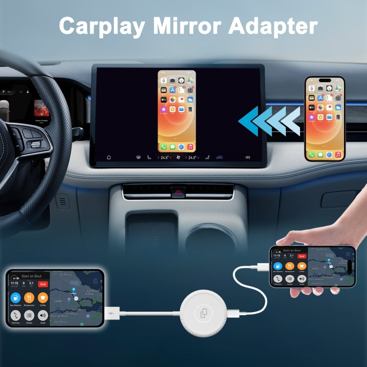 THT-020-6 USB + USB-C / Type-C Carplay Mirror Adapter for iPhone, THT-020-6
