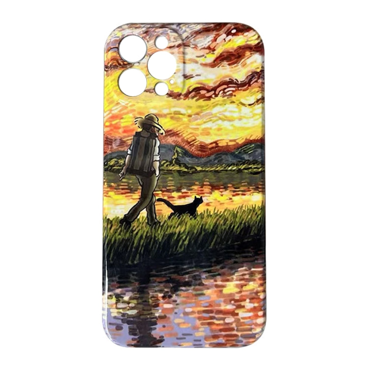 جراب هاتف لامع من البولي كربونات بنمط لوحة زيتية، مناسب لأجهزة iPhone X / XS، iPhone XR، iPhone XS Max، iPhone 8 Plus / 7 Plus