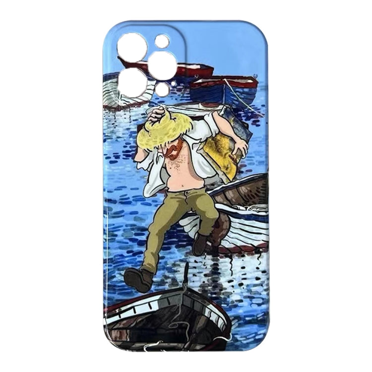 جراب هاتف لامع من البولي كربونات بنمط لوحة زيتية، مناسب لأجهزة iPhone X / XS، iPhone XR، iPhone XS Max، iPhone 8 Plus / 7 Plus