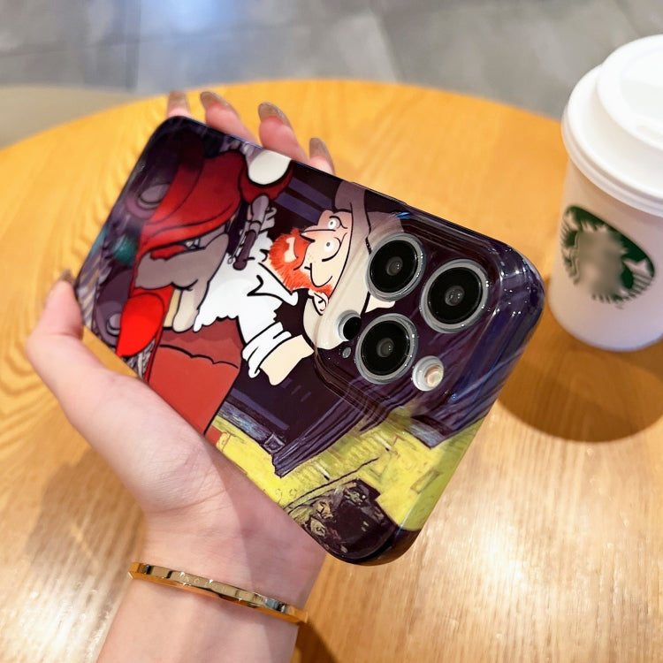جراب هاتف لامع من البولي كربونات بنمط لوحة زيتية، مناسب لأجهزة iPhone X / XS، iPhone XR، iPhone XS Max، iPhone 8 Plus / 7 Plus