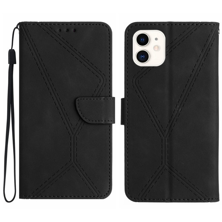جراب هاتف جلدي منقوش بخياطة، مناسب لأجهزة iPhone 11 وiPhone 11 Pro وiPhone 11 Pro Max وiPhone 14 Plus