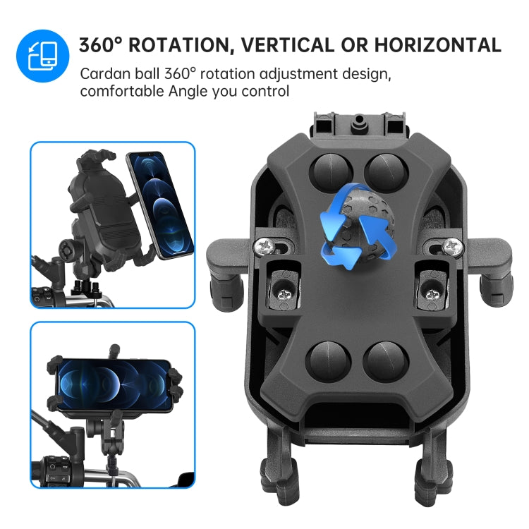 WUPP CS-1848A2 Motorcycle Shock Absorption Riding Phone Holder, Handlebars