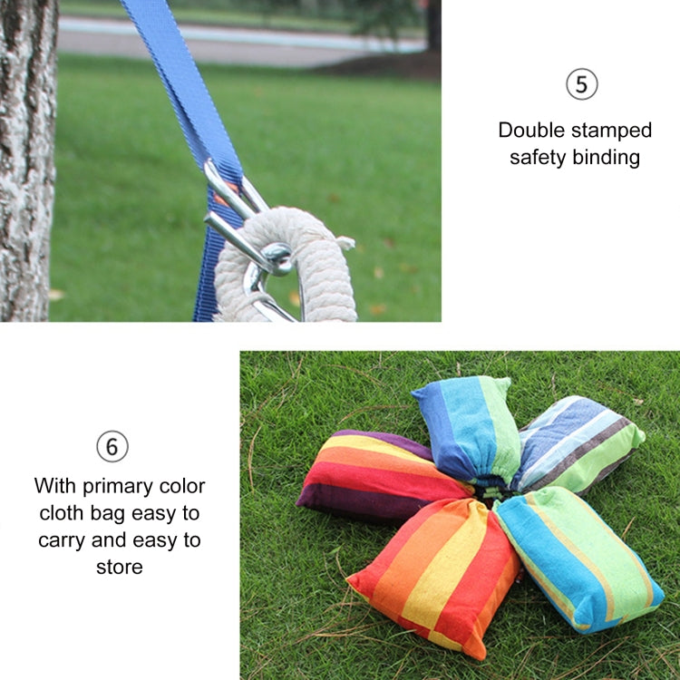 Outdoor Double Thickened Canvas Hammock Indoor Swing with Detachable Curved Rod