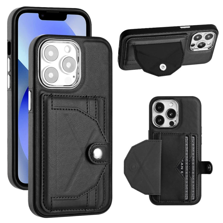 Shockproof Leather Phone Case with Card Holder, For iPhone 13, For iPhone 13 Pro, For iPhone 13 Pro Max, For iPhone 12 / 12 Pro, For iPhone 12 Pro Max, For iPhone 11, For iPhone 11 Pro, For iPhone 11 Pro Max