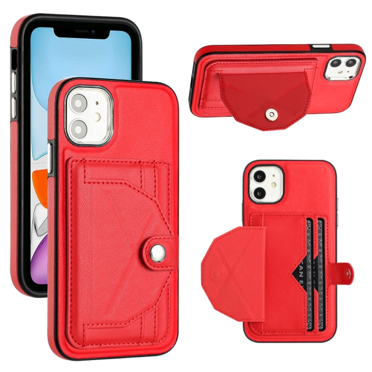 Shockproof Leather Phone Case with Card Holder, For iPhone 13, For iPhone 13 Pro, For iPhone 13 Pro Max, For iPhone 12 / 12 Pro, For iPhone 12 Pro Max, For iPhone 11, For iPhone 11 Pro, For iPhone 11 Pro Max