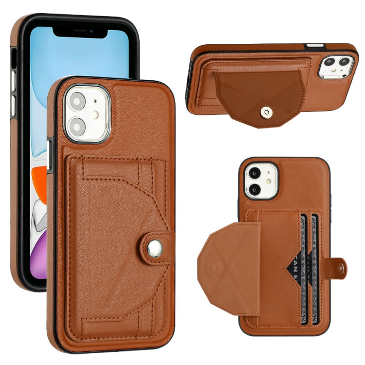 Shockproof Leather Phone Case with Card Holder, For iPhone 13, For iPhone 13 Pro, For iPhone 13 Pro Max, For iPhone 12 / 12 Pro, For iPhone 12 Pro Max, For iPhone 11, For iPhone 11 Pro, For iPhone 11 Pro Max