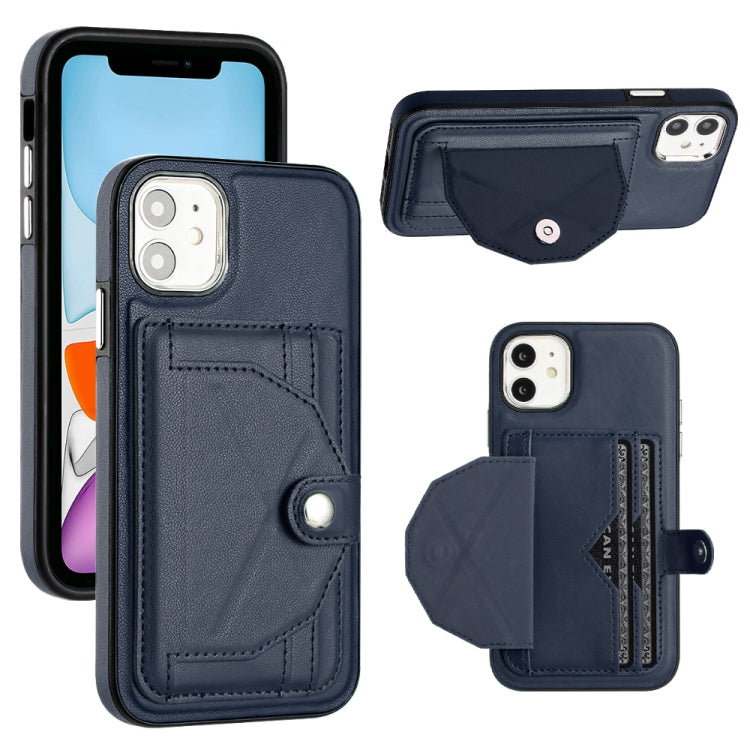 Shockproof Leather Phone Case with Card Holder, For iPhone 13, For iPhone 13 Pro, For iPhone 13 Pro Max, For iPhone 12 / 12 Pro, For iPhone 12 Pro Max, For iPhone 11, For iPhone 11 Pro, For iPhone 11 Pro Max