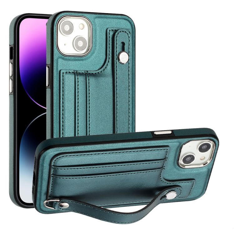 Shockproof Leather Phone Case with Wrist Strap, For iPhone 14, For iPhone 15 Pro Max, For iPhone 15 Pro, For iPhone 14 Plus, For iPhone 14 Pro, For iPhone 15 Plus, For iPhone 15, For iPhone 14 Pro Max
