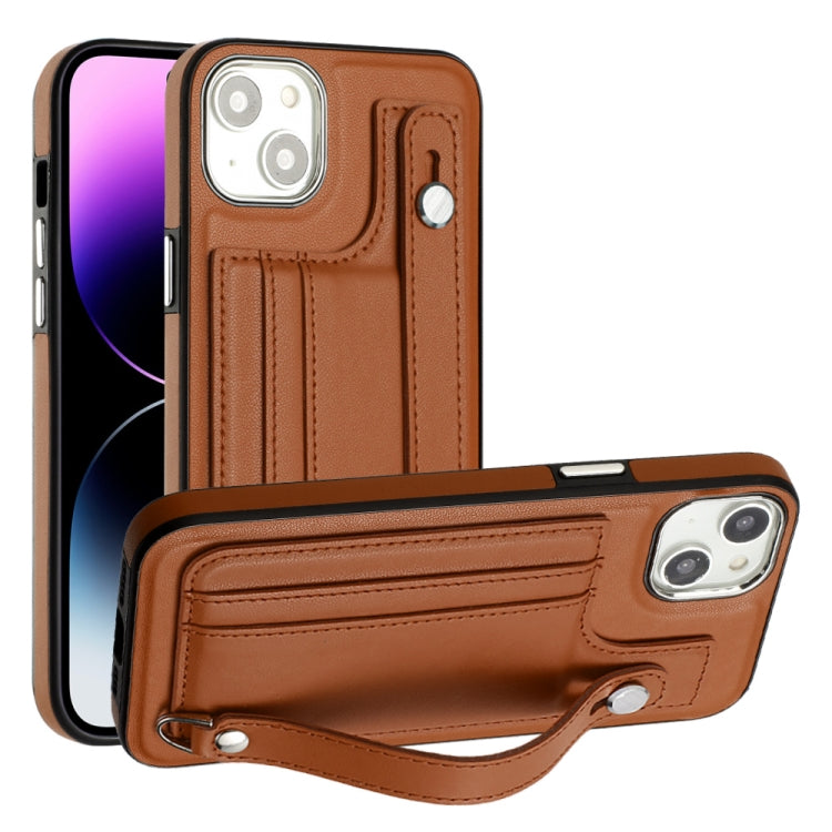 Shockproof Leather Phone Case with Wrist Strap, For iPhone 14, For iPhone 15 Pro Max, For iPhone 15 Pro, For iPhone 14 Plus, For iPhone 14 Pro, For iPhone 15 Plus, For iPhone 15, For iPhone 14 Pro Max