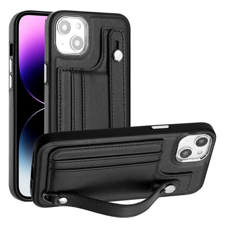 Shockproof Leather Phone Case with Wrist Strap, For iPhone 14, For iPhone 15 Pro Max, For iPhone 15 Pro, For iPhone 14 Plus, For iPhone 14 Pro, For iPhone 15 Plus, For iPhone 15, For iPhone 14 Pro Max