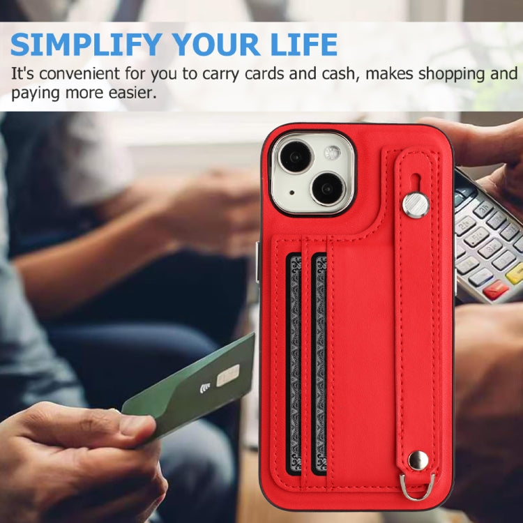 Shockproof Leather Phone Case with Wrist Strap, For iPhone 13, For iPhone 13 Pro, For iPhone 13 Pro Max, For iPhone 12 / 12 Pro, For iPhone 12 Pro Max, For iPhone 11, For iPhone 11 Pro, For iPhone 11 Pro Max