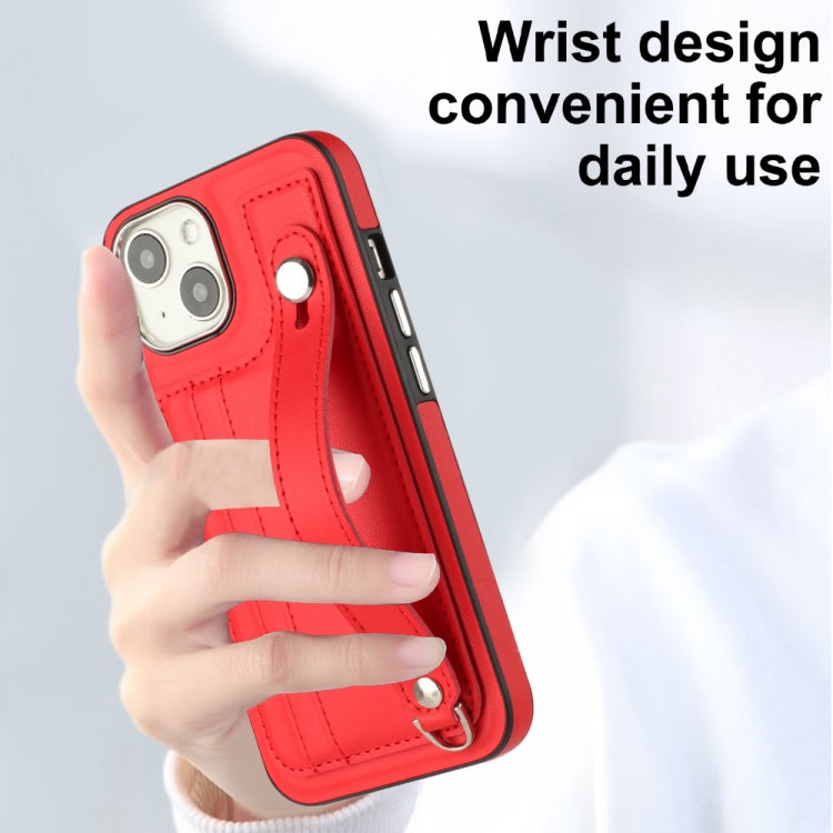 Shockproof Leather Phone Case with Wrist Strap, For iPhone 13, For iPhone 13 Pro, For iPhone 13 Pro Max, For iPhone 12 / 12 Pro, For iPhone 12 Pro Max, For iPhone 11, For iPhone 11 Pro, For iPhone 11 Pro Max