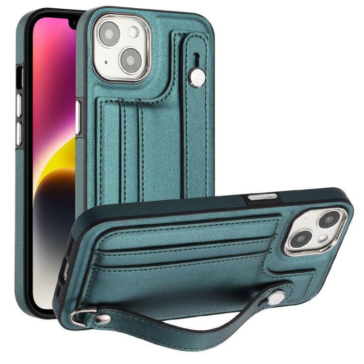 Shockproof Leather Phone Case with Wrist Strap, For iPhone 13, For iPhone 13 Pro, For iPhone 13 Pro Max, For iPhone 12 / 12 Pro, For iPhone 12 Pro Max, For iPhone 11, For iPhone 11 Pro, For iPhone 11 Pro Max