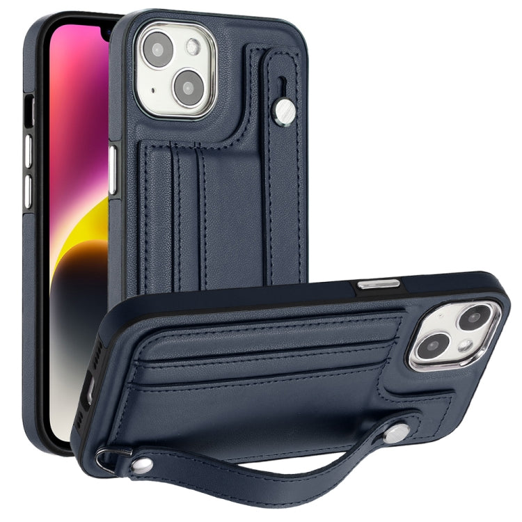 Shockproof Leather Phone Case with Wrist Strap, For iPhone 13, For iPhone 13 Pro, For iPhone 13 Pro Max, For iPhone 12 / 12 Pro, For iPhone 12 Pro Max, For iPhone 11, For iPhone 11 Pro, For iPhone 11 Pro Max