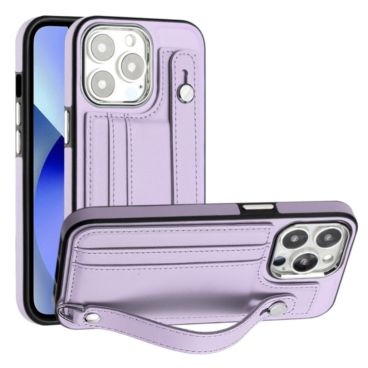 Shockproof Leather Phone Case with Wrist Strap, For iPhone 13, For iPhone 13 Pro, For iPhone 13 Pro Max, For iPhone 12 / 12 Pro, For iPhone 12 Pro Max, For iPhone 11, For iPhone 11 Pro, For iPhone 11 Pro Max
