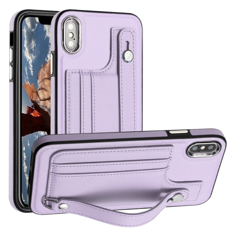 جراب هاتف جلدي مقاوم للصدمات مع حزام معصم، مناسب لأجهزة iPhone XS Max وiPhone XR وiPhone X / XS وiPhone SE 2022/SE 2020/6/7/8 وiPhone 6 Plus/7 Plus/8 Plus