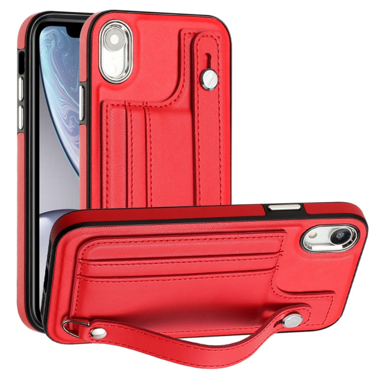جراب هاتف جلدي مقاوم للصدمات مع حزام معصم، مناسب لأجهزة iPhone XS Max وiPhone XR وiPhone X / XS وiPhone SE 2022/SE 2020/6/7/8 وiPhone 6 Plus/7 Plus/8 Plus