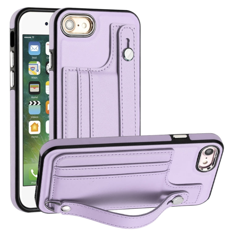 جراب هاتف جلدي مقاوم للصدمات مع حزام معصم، مناسب لأجهزة iPhone XS Max وiPhone XR وiPhone X / XS وiPhone SE 2022/SE 2020/6/7/8 وiPhone 6 Plus/7 Plus/8 Plus