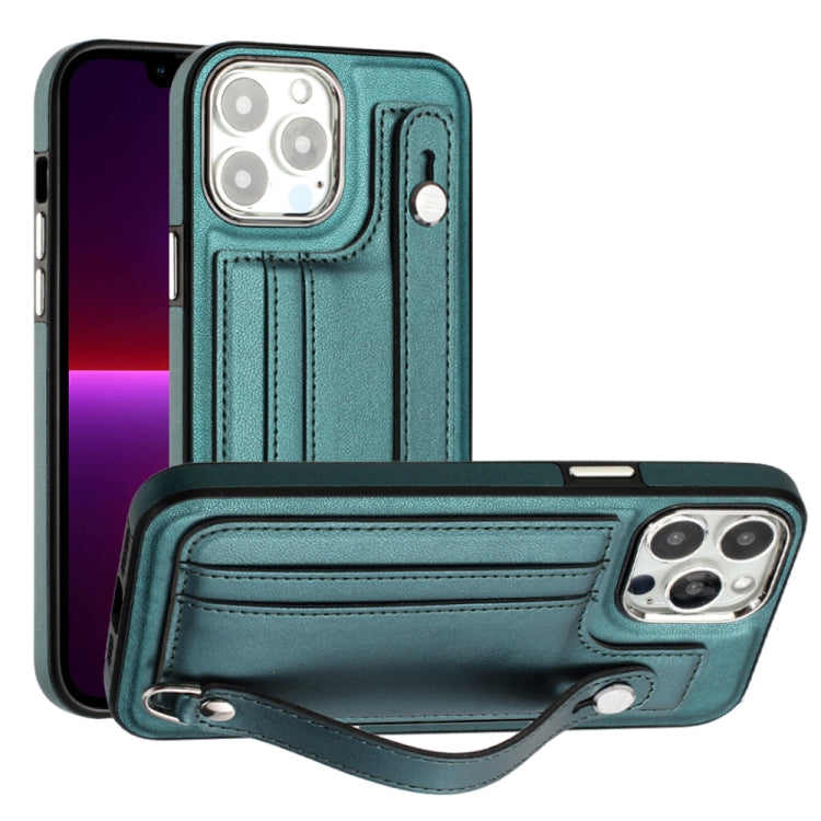 Shockproof Leather Phone Case with Wrist Strap, For iPhone 14, For iPhone 15 Pro Max, For iPhone 15 Pro, For iPhone 14 Plus, For iPhone 14 Pro, For iPhone 15 Plus, For iPhone 15, For iPhone 14 Pro Max