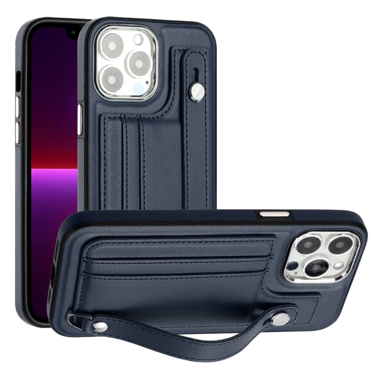 Shockproof Leather Phone Case with Wrist Strap, For iPhone 14, For iPhone 15 Pro Max, For iPhone 15 Pro, For iPhone 14 Plus, For iPhone 14 Pro, For iPhone 15 Plus, For iPhone 15, For iPhone 14 Pro Max