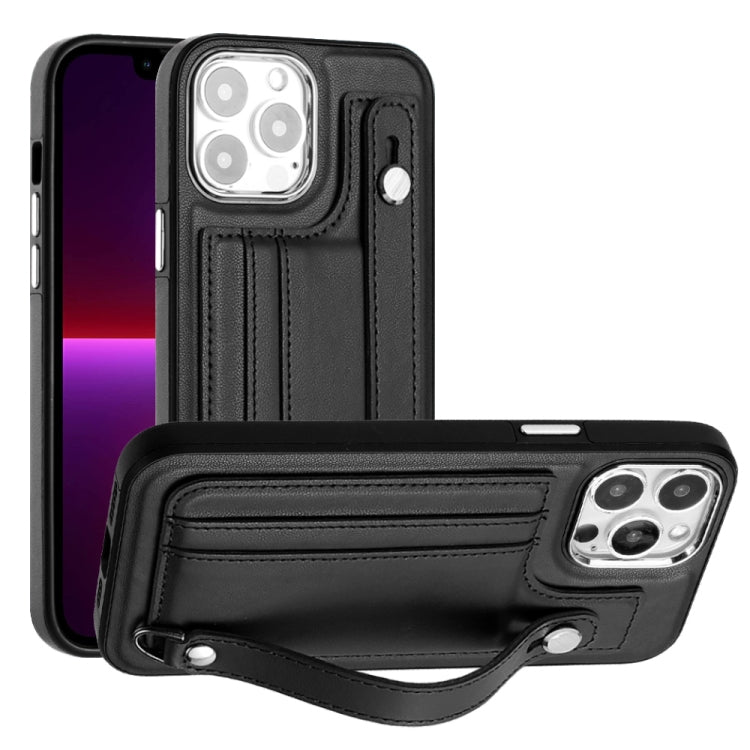 Shockproof Leather Phone Case with Wrist Strap, For iPhone 14, For iPhone 15 Pro Max, For iPhone 15 Pro, For iPhone 14 Plus, For iPhone 14 Pro, For iPhone 15 Plus, For iPhone 15, For iPhone 14 Pro Max