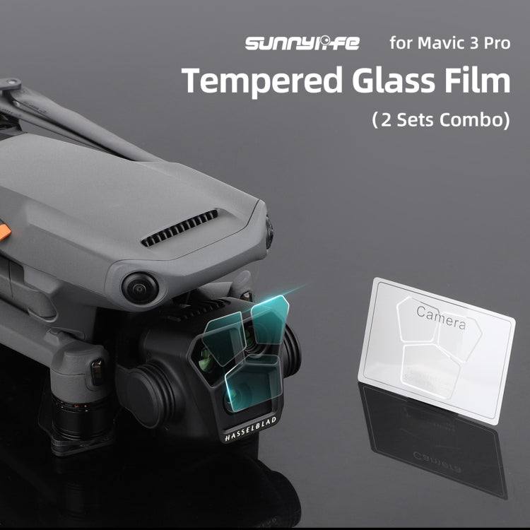 Sunnylife M3P-BHM578 مجموعتان من غشاء زجاجي مقوى عالي الدقة مقاوم للانفجار، Sunnylife لـ DJI Mavic 3 Pro