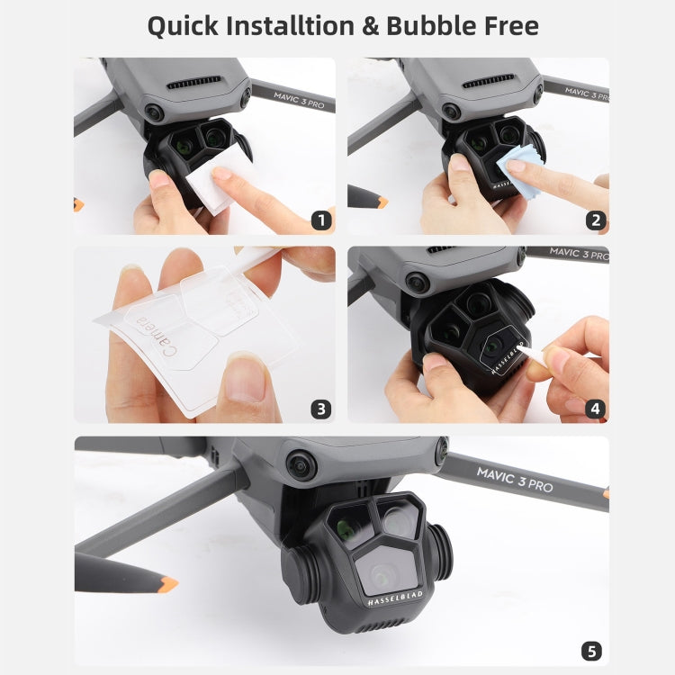 Sunnylife M3P-BHM578 مجموعتان من غشاء زجاجي مقوى عالي الدقة مقاوم للانفجار، Sunnylife لـ DJI Mavic 3 Pro