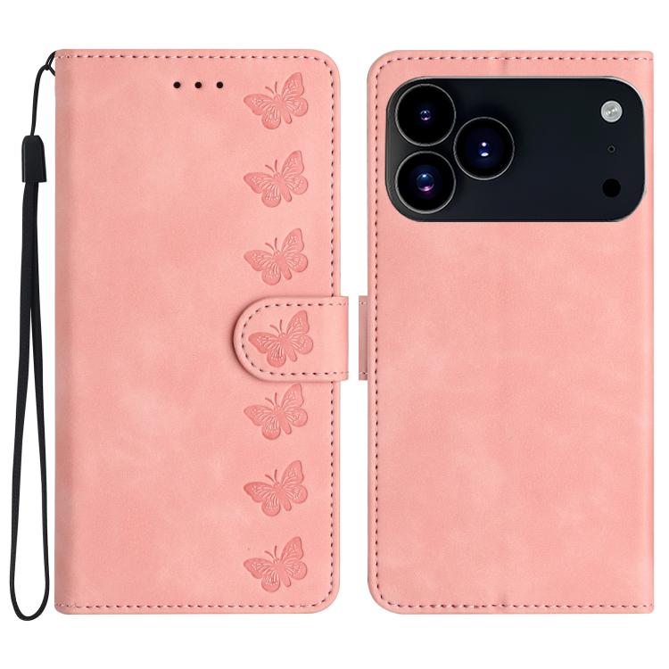 جراب هاتف جلدي منقوش بسبع فراشات، مناسب لأجهزة iPhone 17 Pro Max وiPhone 17 Pro وiPhone 17 وiPhone 17 Air وiPhone 16e وiPhone 16 Pro Max وiPhone 16 Pro وiPhone 16 Plus