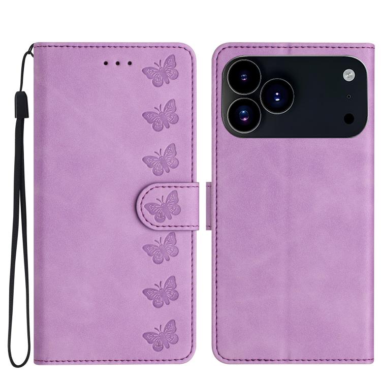 جراب هاتف جلدي منقوش بسبع فراشات، مناسب لأجهزة iPhone 17 Pro Max وiPhone 17 Pro وiPhone 17 وiPhone 17 Air وiPhone 16e وiPhone 16 Pro Max وiPhone 16 Pro وiPhone 16 Plus