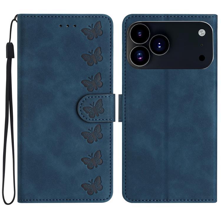 جراب هاتف جلدي منقوش بسبع فراشات، مناسب لأجهزة iPhone 17 Pro Max وiPhone 17 Pro وiPhone 17 وiPhone 17 Air وiPhone 16e وiPhone 16 Pro Max وiPhone 16 Pro وiPhone 16 Plus