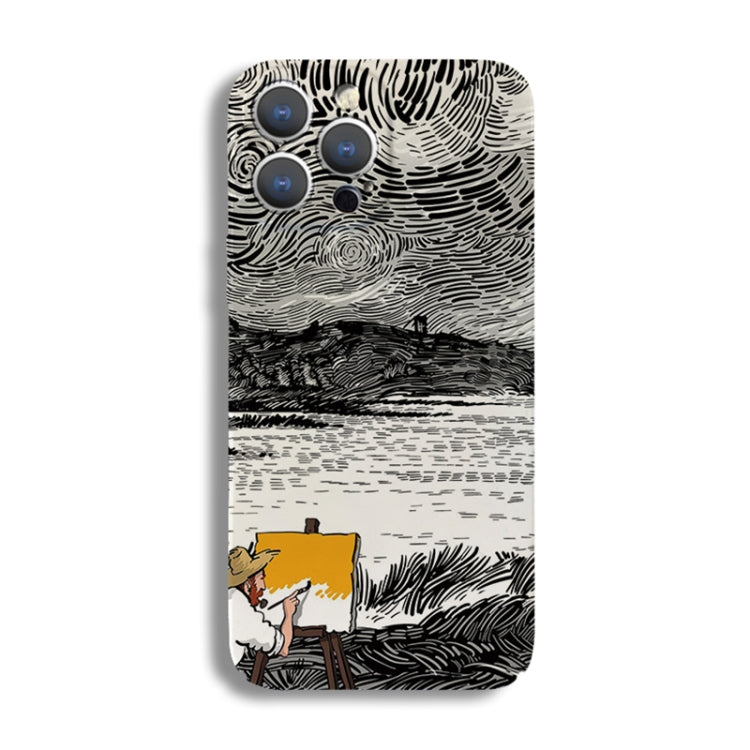 جراب هاتف من الكمبيوتر الشخصي بنمط رسم زيتي بفتحة دقيقة، مناسب لأجهزة iPhone 13 Pro وiPhone 13 وiPhone 13 mini وiPhone 12 وiPhone 12 Pro Max