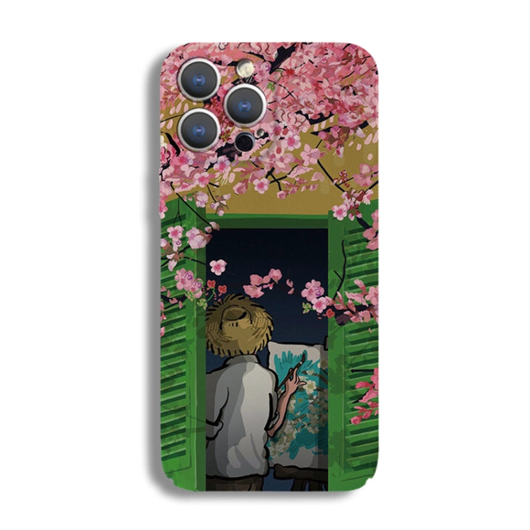 جراب هاتف من الكمبيوتر الشخصي بنمط رسم زيتي بفتحة دقيقة، مناسب لأجهزة iPhone 13 Pro وiPhone 13 وiPhone 13 mini وiPhone 12 وiPhone 12 Pro Max