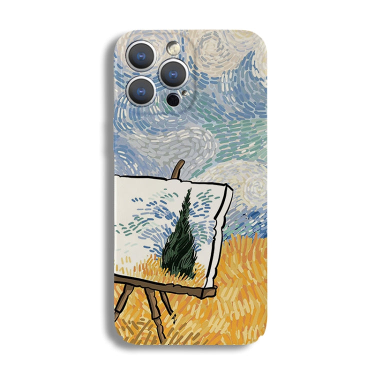 جراب هاتف من الكمبيوتر الشخصي بنمط رسم زيتي بفتحة دقيقة، مناسب لأجهزة iPhone 13 Pro وiPhone 13 وiPhone 13 mini وiPhone 12 وiPhone 12 Pro Max
