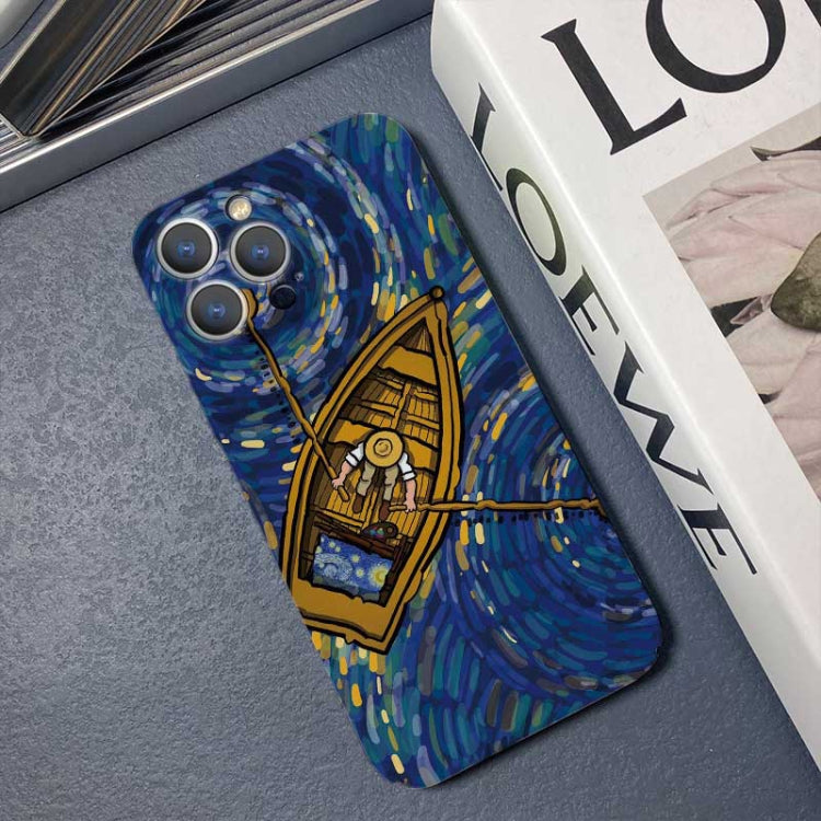 جراب هاتف من الكمبيوتر الشخصي بنمط رسم زيتي بفتحة دقيقة، مناسب لأجهزة iPhone 12 Pro وiPhone 12 mini وiPhone 11 Pro Max وiPhone 11 وiPhone 11 Pro