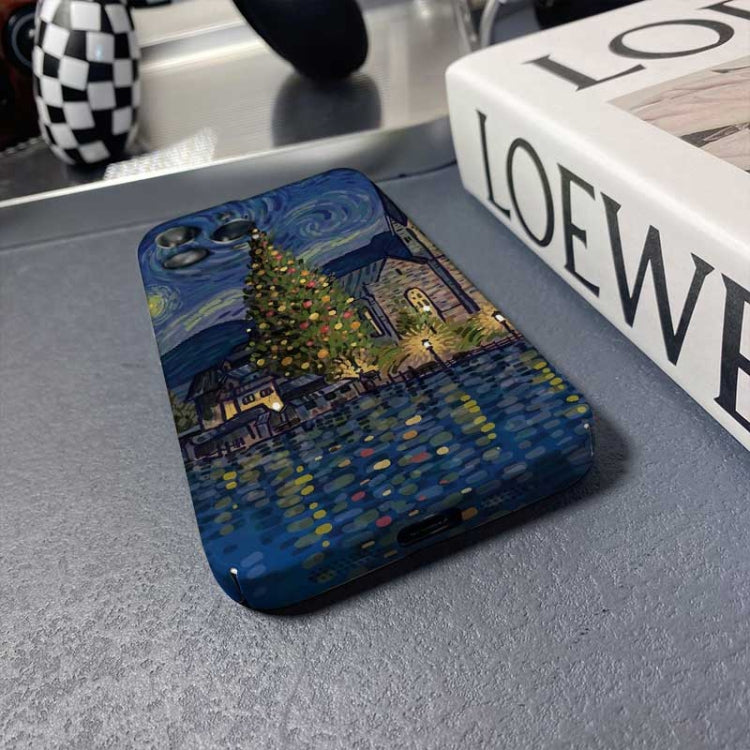 جراب هاتف من الكمبيوتر الشخصي بنمط رسم زيتي بفتحة دقيقة، مناسب لأجهزة iPhone 12 Pro وiPhone 12 mini وiPhone 11 Pro Max وiPhone 11 وiPhone 11 Pro