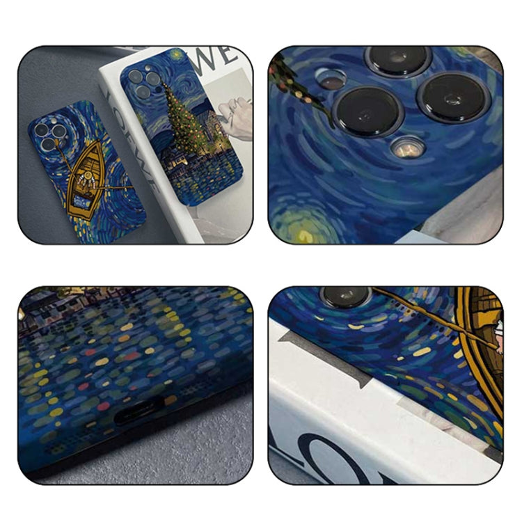 جراب هاتف PC بنمط رسم زيتي بفتحة دقيقة، مناسب لـ iPhone X / XS، iPhone XR، iPhone XS Max، iPhone 8 Plus / 7 Plus
