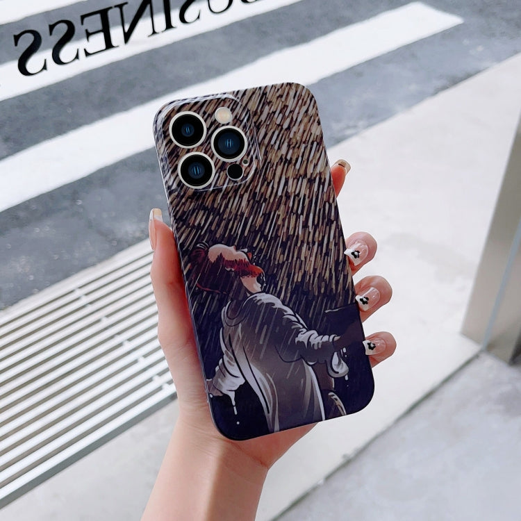 جراب هاتف PC بنقشة زيتية بفتحة دقيقة، لهاتف iPhone XS Max وiPhone XR