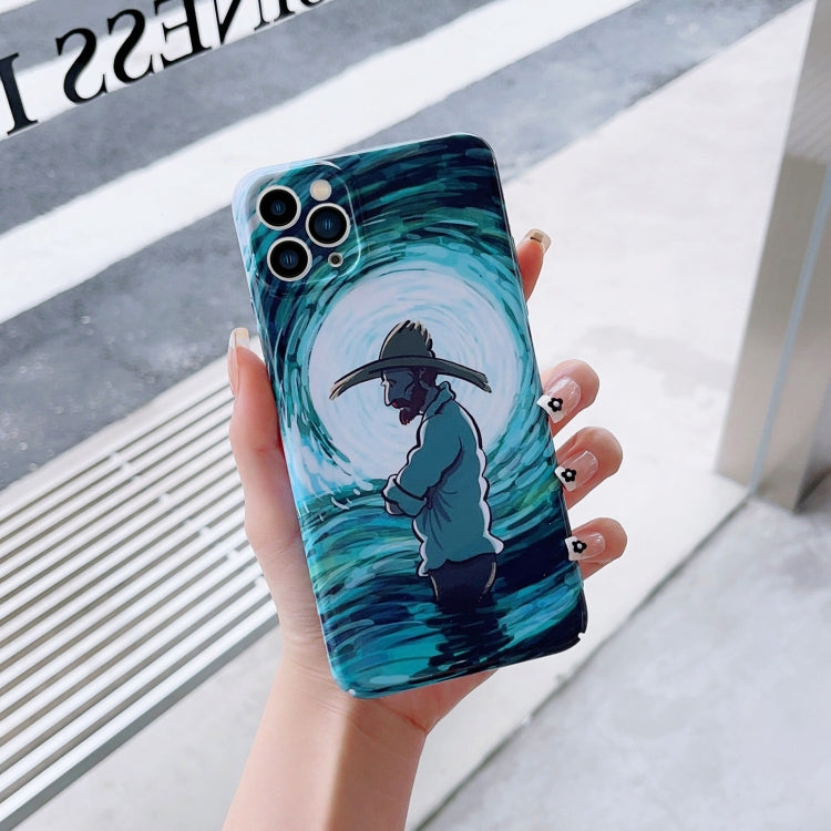 جراب هاتف PC بنقشة زيتية بفتحة دقيقة، لهاتف iPhone XS Max وiPhone XR