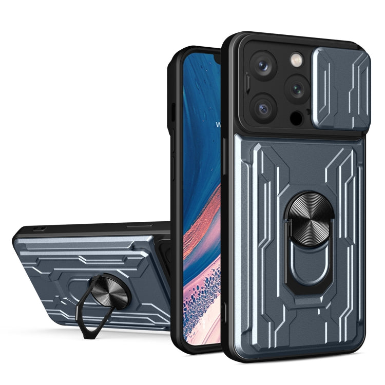 جراب هاتف منزلق من مادة TPU + PC مع فتحة بطاقة، لهاتف iPhone 15 Pro Max، وiPhone 15 Pro، وiPhone 15 Plus، وiPhone 15